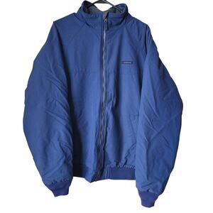 Lands’ End Squall Jacket Mens Size Large Blue Full Zip Fleece Lined Classic Coat
